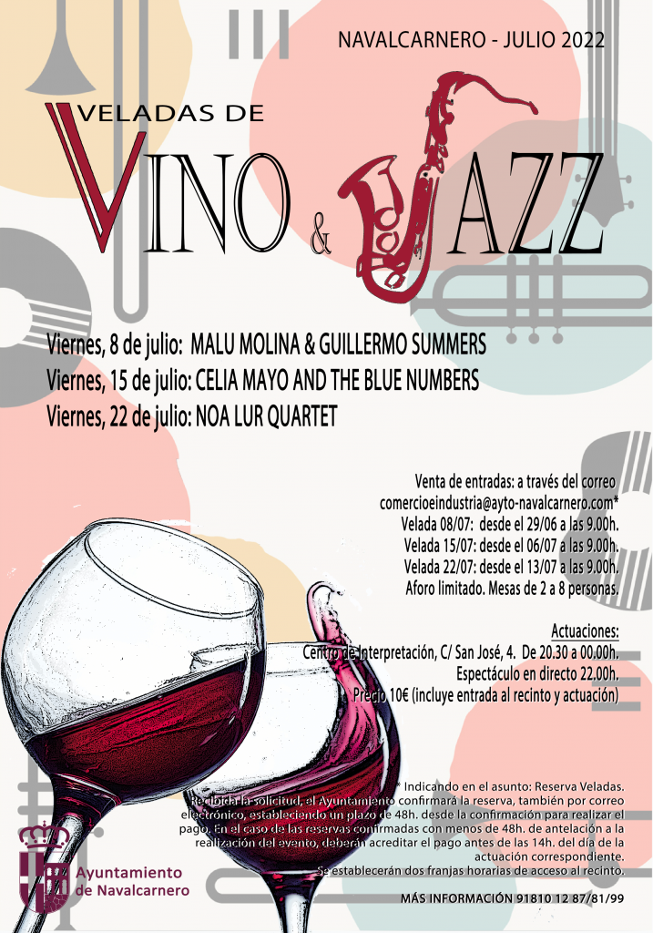 Cartel promocional de las Veladas de vino y jazz