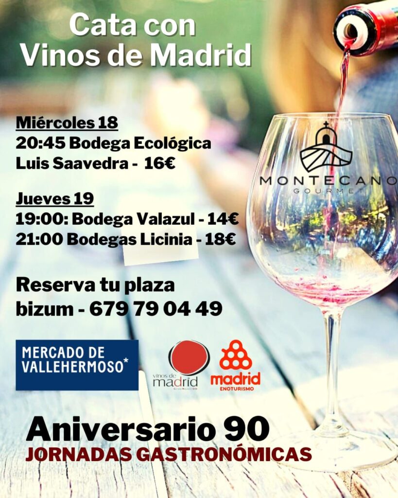 Cata de Vinos de Madrid en las Jornadas Gastronómicas de Otoño de Vallehermoso