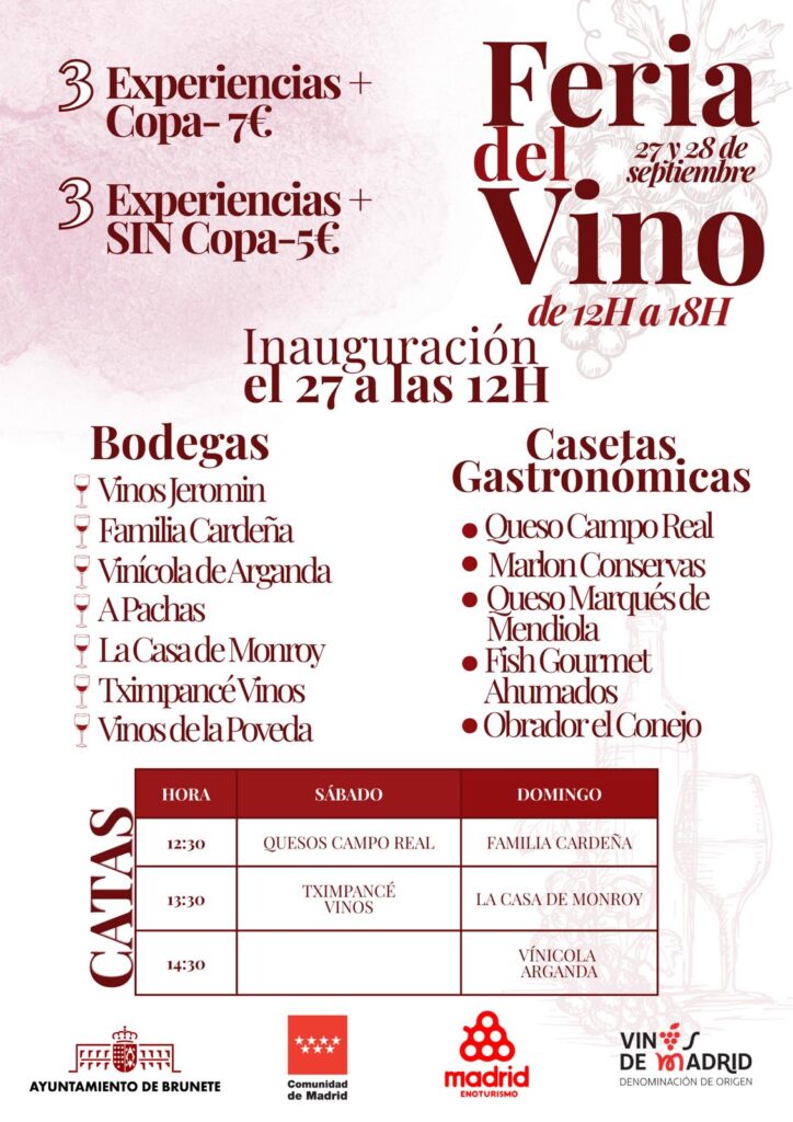 Programación Feria del vino de Brunete de 2025
