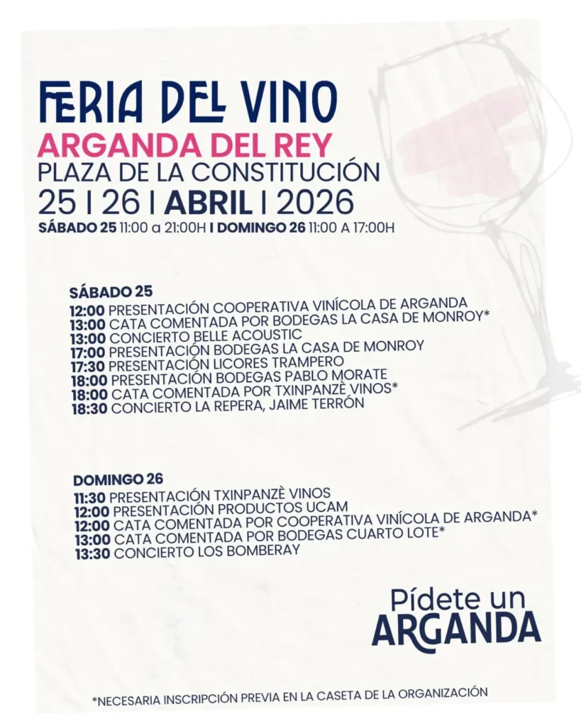 Programación completa Feria del Vino de Arganda 2026
